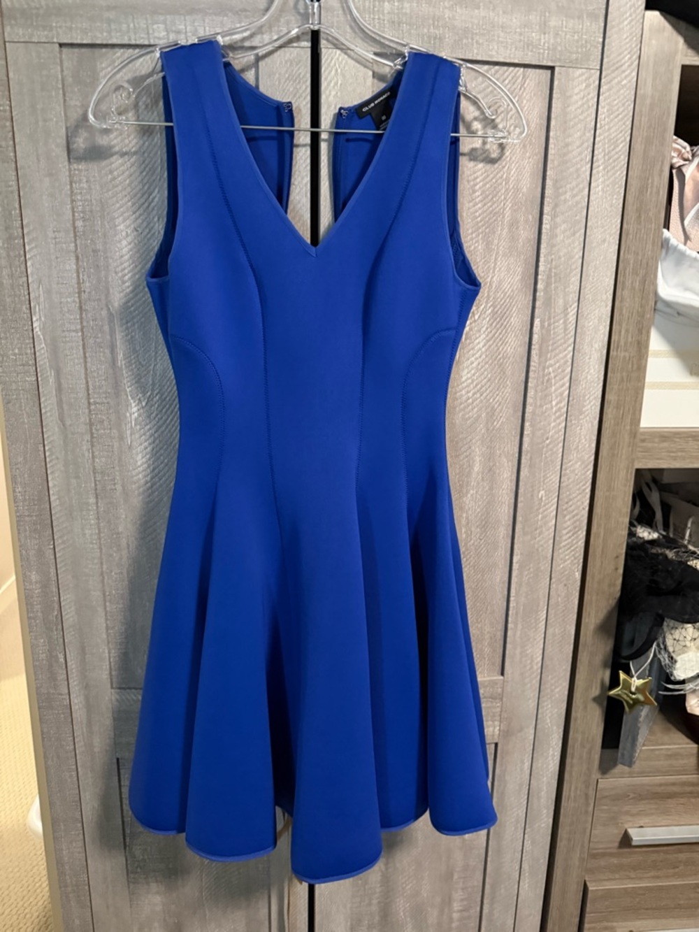 Club Monaco Royal Blue Sleeveless V-Neck Fit & Flare Dress